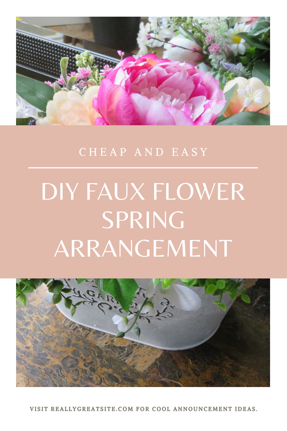 DIY FAUX FLOWER SPRING ARRANGEMENT / CHEAP AND EASY&nbsp;(tutorial)