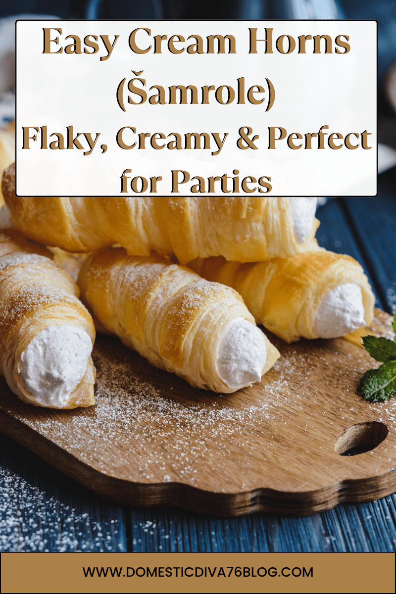 Easy Cream Horns (Šamrole) Recipe | Flaky & Creamy Dessert with Puff&nbsp;Pastry”